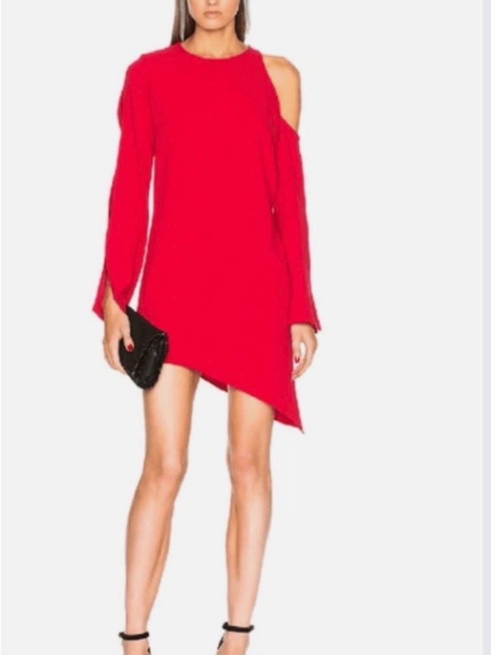 NWT IRO Awati Asymmetrical Poppy Red Mini Dress Size 38/ US Medium